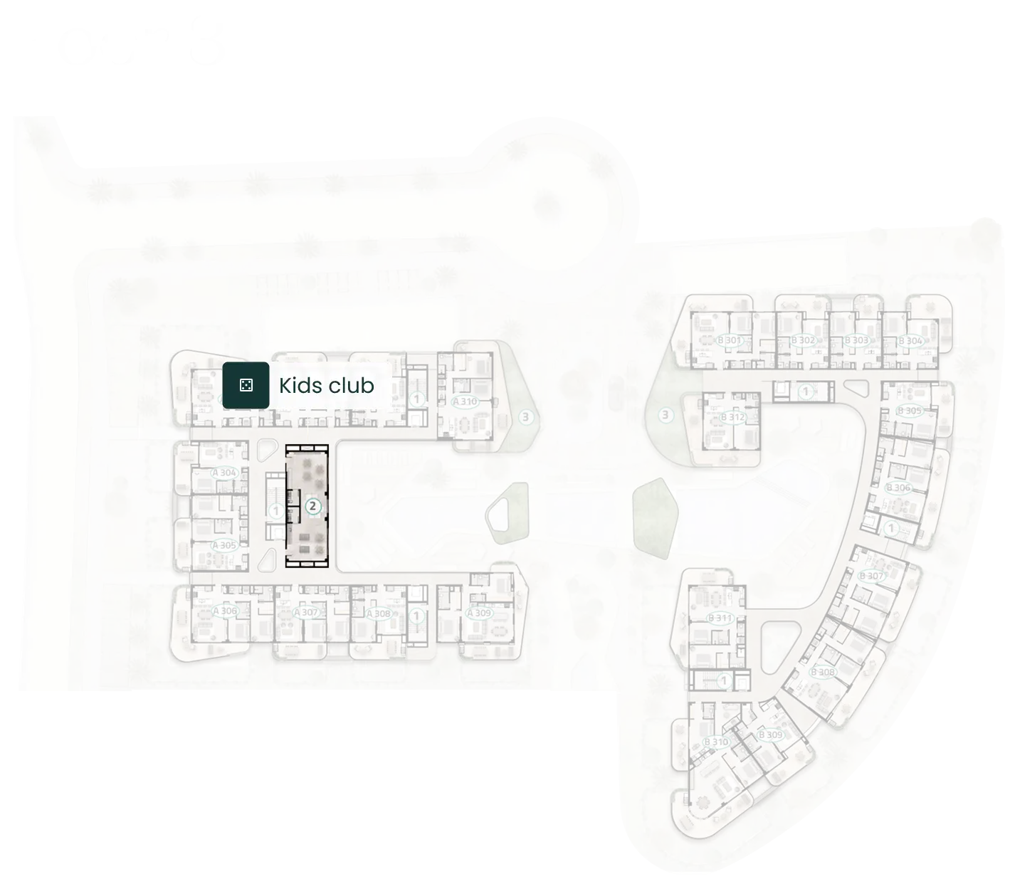 Floor 3 plan of ELITE Cap Cana highlighting the kids club