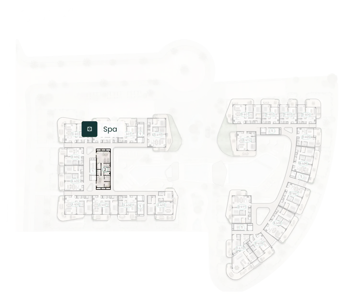 Floor 4 plan of ELITE Cap Cana highlighting the spa