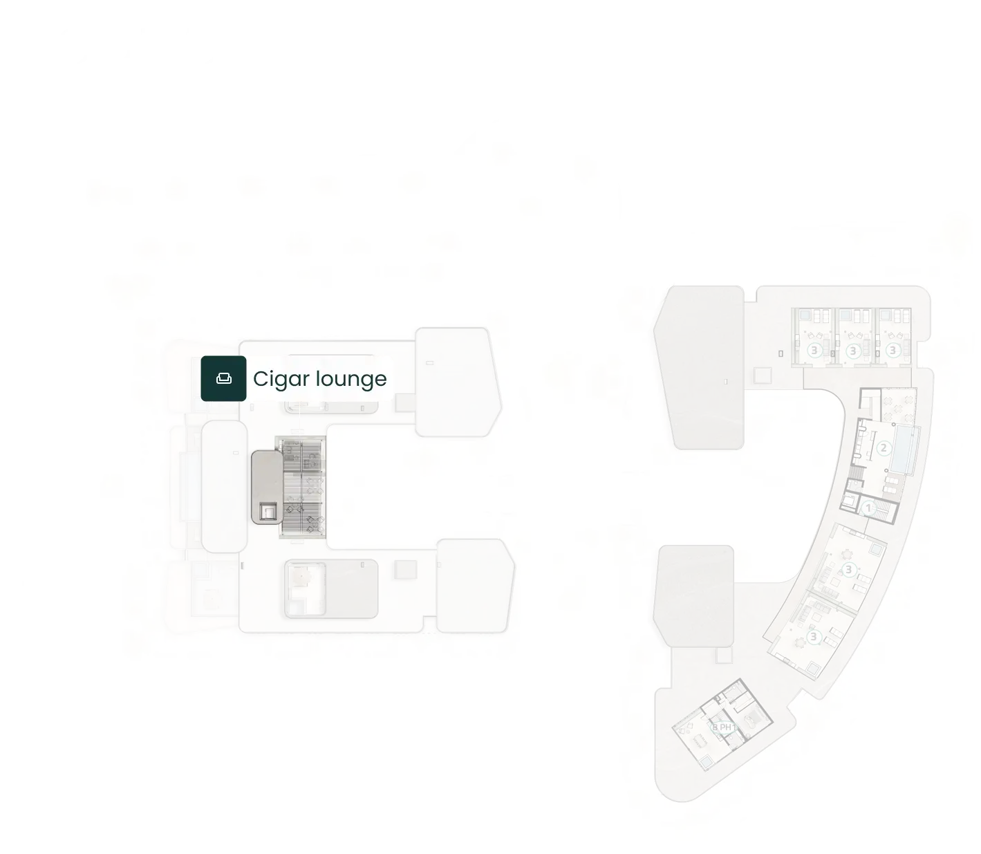 Floor 6 plan of ELITE Cap Cana highlighting the cigar lounge